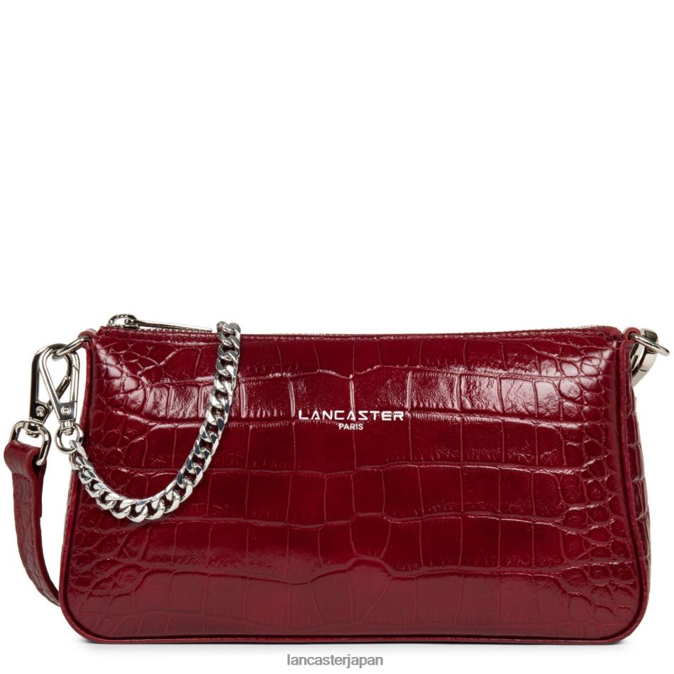 バッグ Lancaster Paris スモール クロスボディ バッグ エキゾチック レザード & クロコ FR カーミン 女性 VB8ZLR187