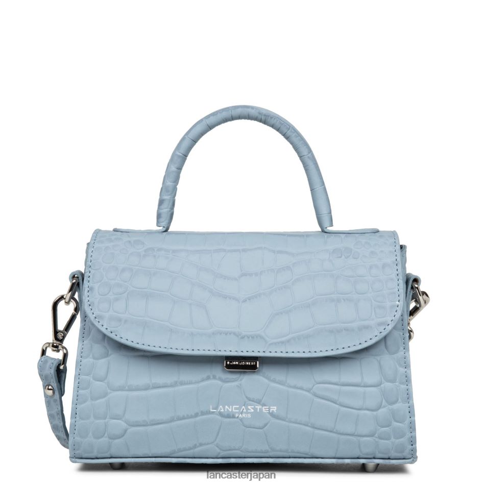 バッグ Lancaster Paris スモールハンドバッグエキゾチックレザード＆クロコFR ブルーサンドル 女性 VB8ZLR215