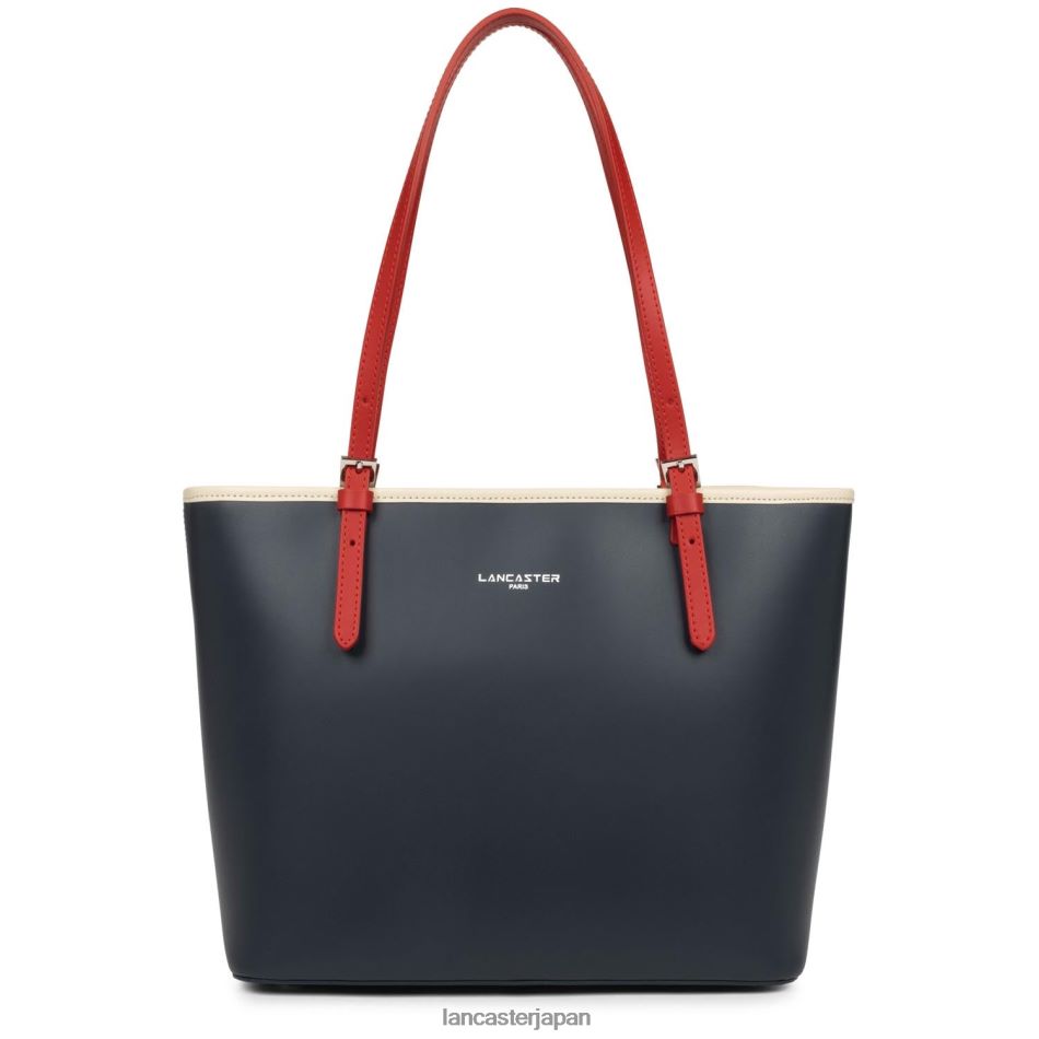 バッグ Lancaster Paris M トートバッグ スムース ブルー・フォンス・ヌード・クレール・ルージュ 女性 VB8ZLR3105