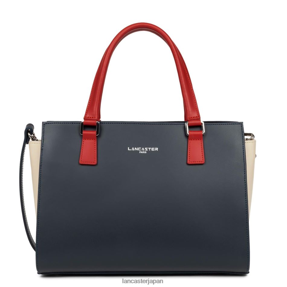 バッグ Lancaster Paris M ハンドバッグ スムース ブルー・フォンス・ヌード・クレール・ルージュ 女性 VB8ZLR781