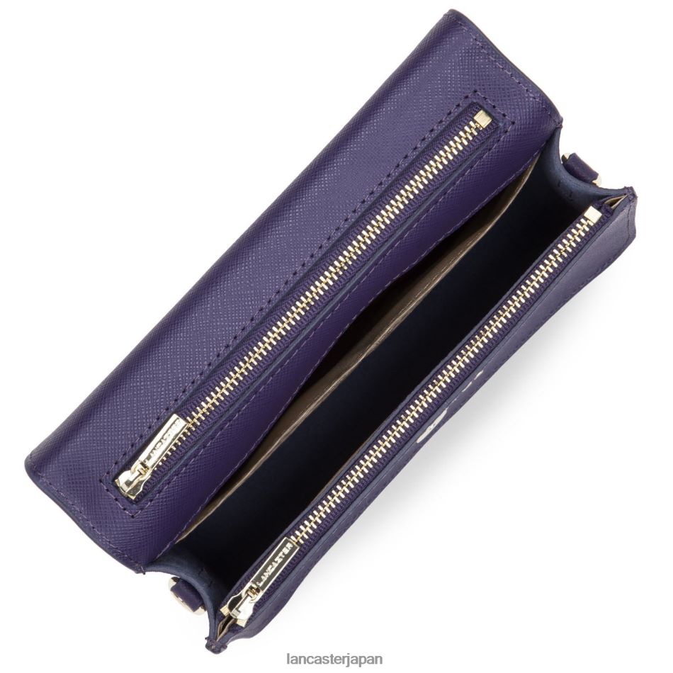 バッグ Lancaster Paris スモールクロスボディバッグ サフィアーノ シグネチャー バイオレット 女性 VB8ZLR115