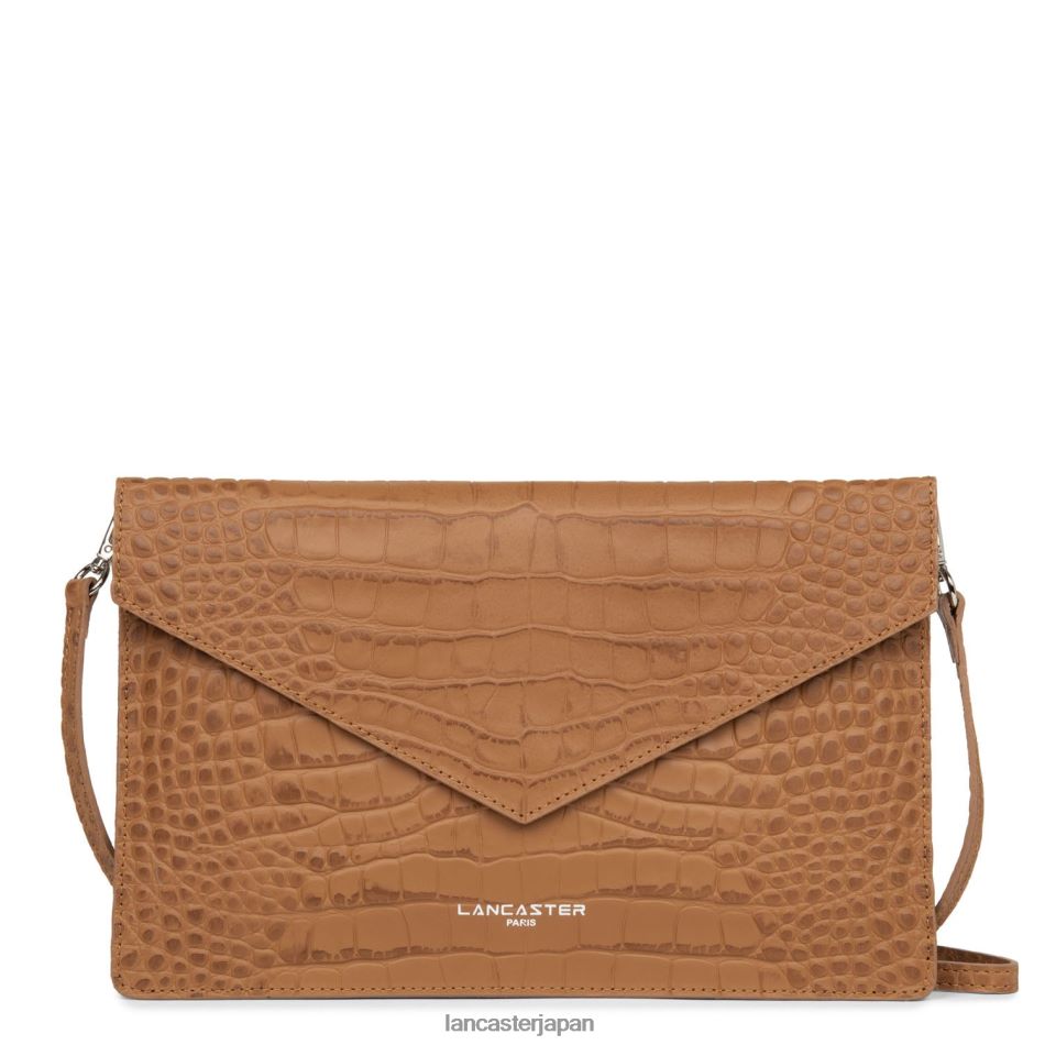 バッグ Lancaster Paris クラッチエキゾチッククロコ キャメル 女性 VB8ZLR1171