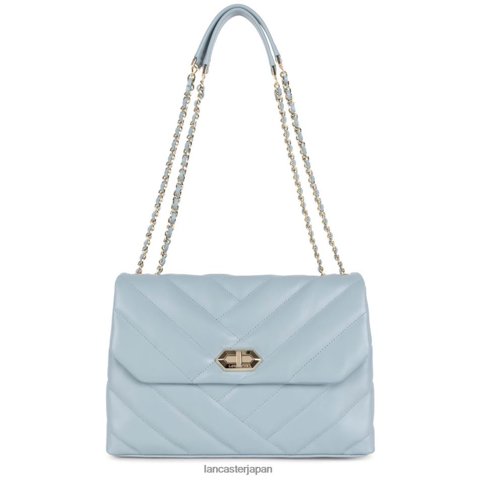 バッグ Lancaster Paris ラージ クロスボディバッグ ソフトマトラッセ ブルーサンドル 女性 VB8ZLR2006