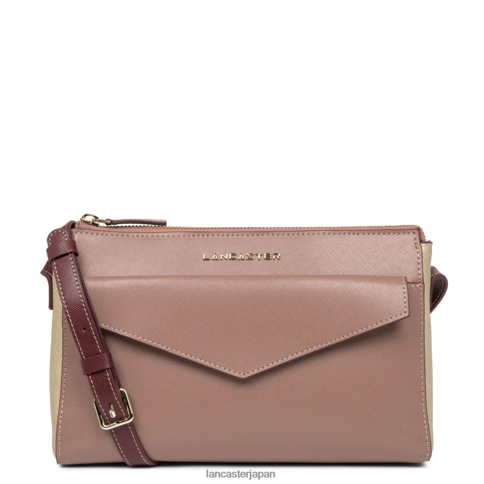 バッグ Lancaster Paris クロスボディバッグ サフィアーノ シグネチャー ローズ アンティーク シャンパン ボルドー 女性 VB8ZLR2087