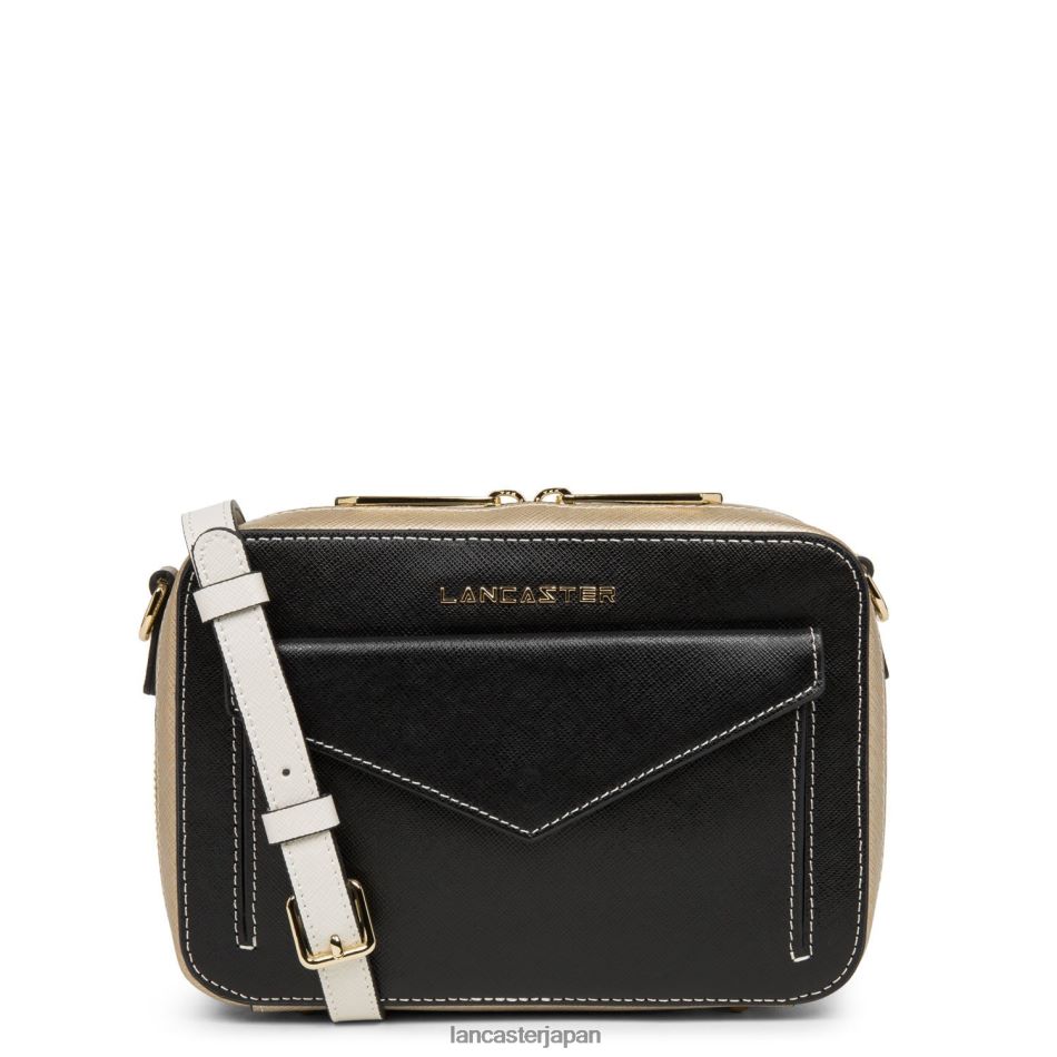 バッグ Lancaster Paris クロスボディバッグ サフィアーノ シグネチャー 新品 ノワール-シャンパン-アイボリー 女性 VB8ZLR2097