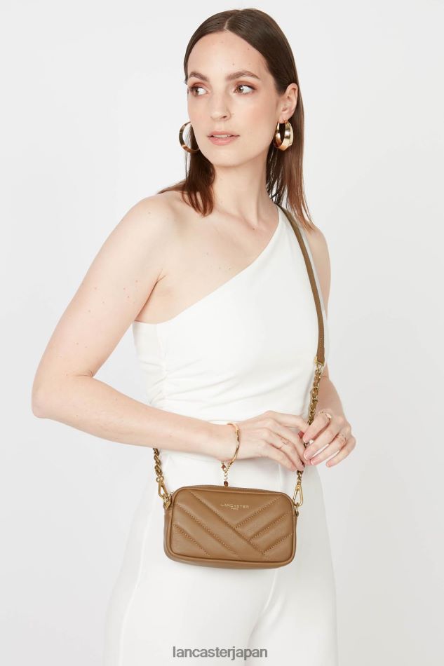 バッグ Lancaster Paris ミニスマホホルダー ソフトマトラッセ キャメル 女性 VB8ZLR2
