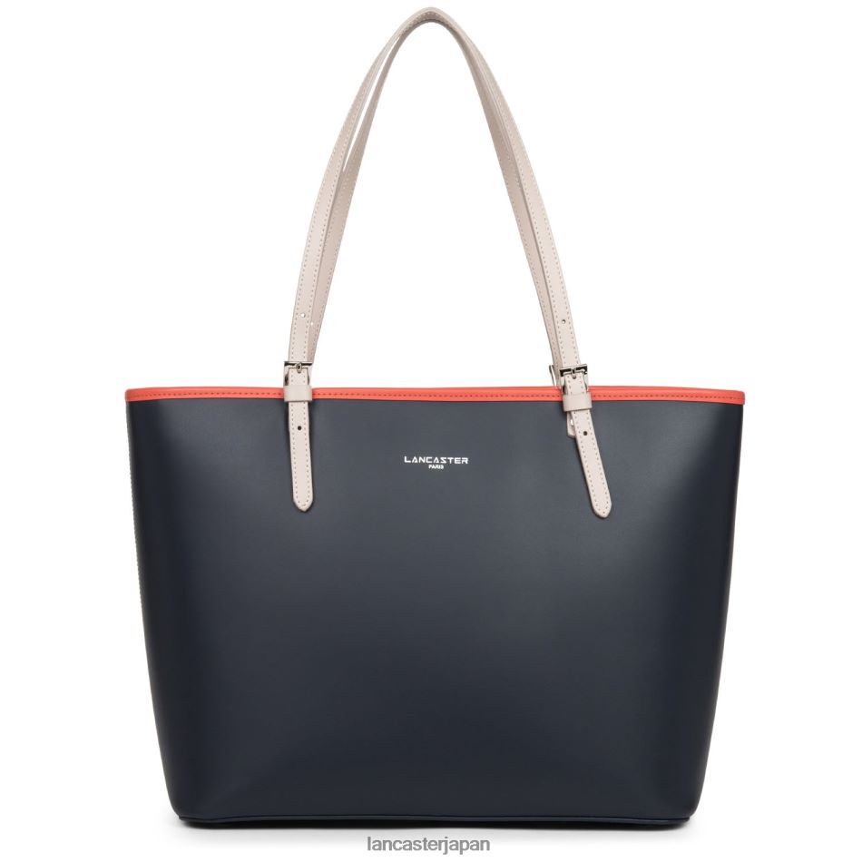 バッグ Lancaster Paris 大きめのトートバッグ スムース ブルー フォンセ ガレ ローズ パスク 女性 VB8ZLR3134