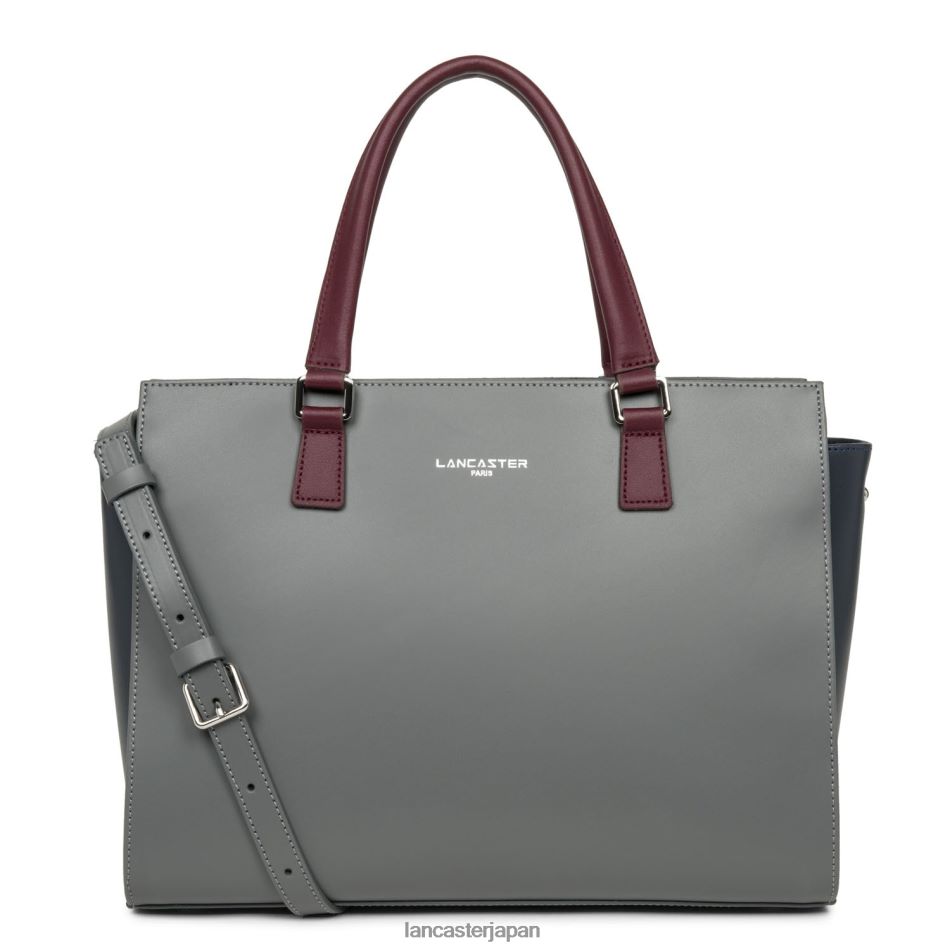 バッグ Lancaster Paris 大きめのトートバッグ スムース グリ ブルー フォンセ ボルドー 女性 VB8ZLR3150