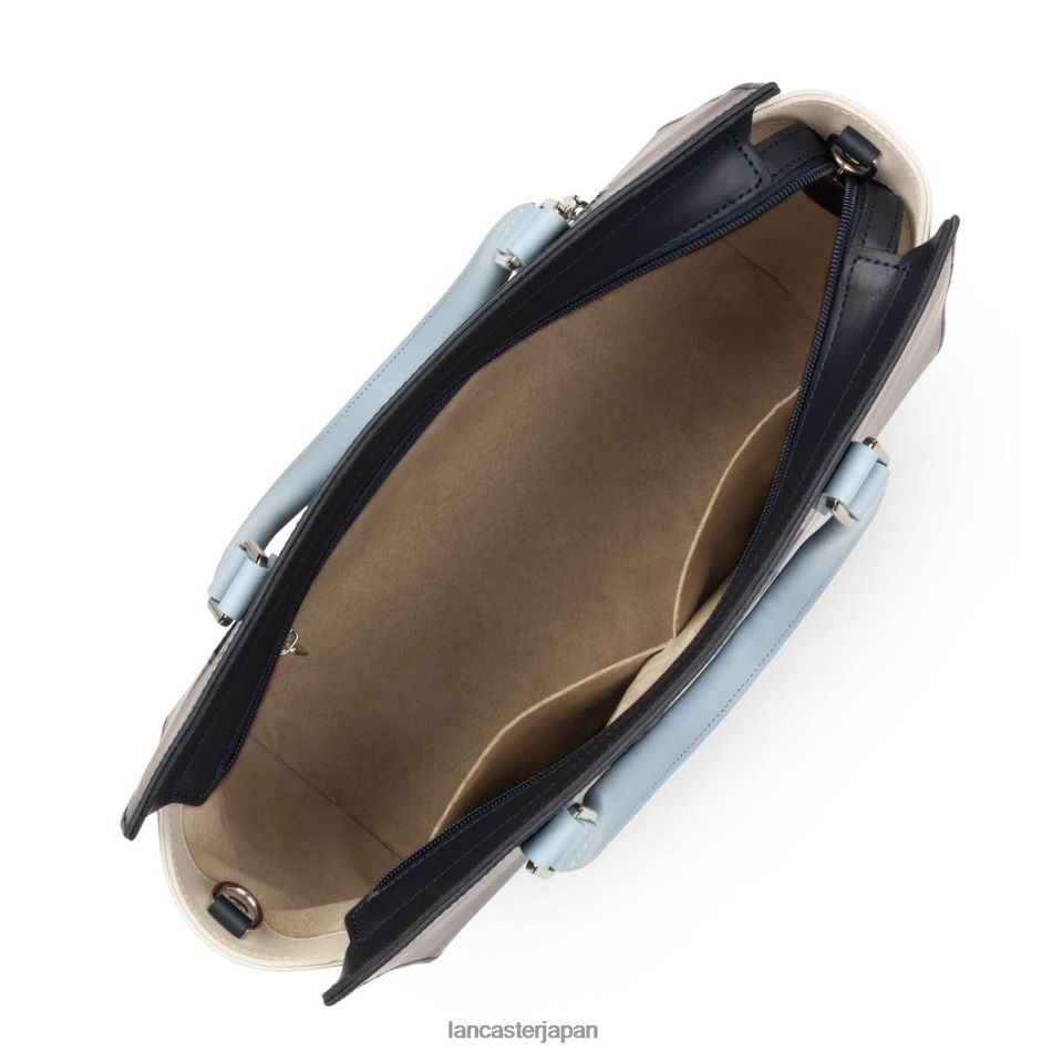 バッグ Lancaster Paris 大きめのトートバッグ スムース ブルーフォンセエクリュブルーシエル 女性 VB8ZLR3157