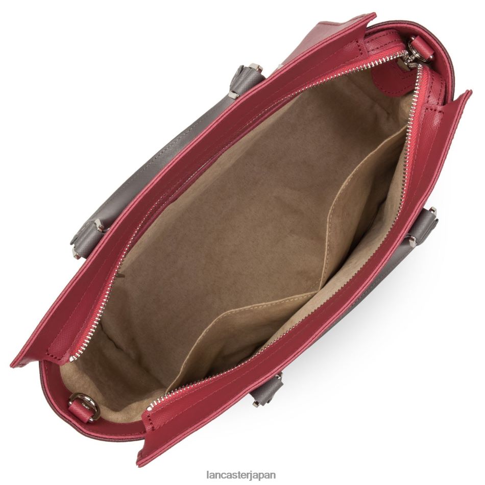 バッグ Lancaster Paris ハンドバッグ サフィアーノ アンタンポレル フランボワーズ ボルドー グリ ショー 女性 VB8ZLR3168