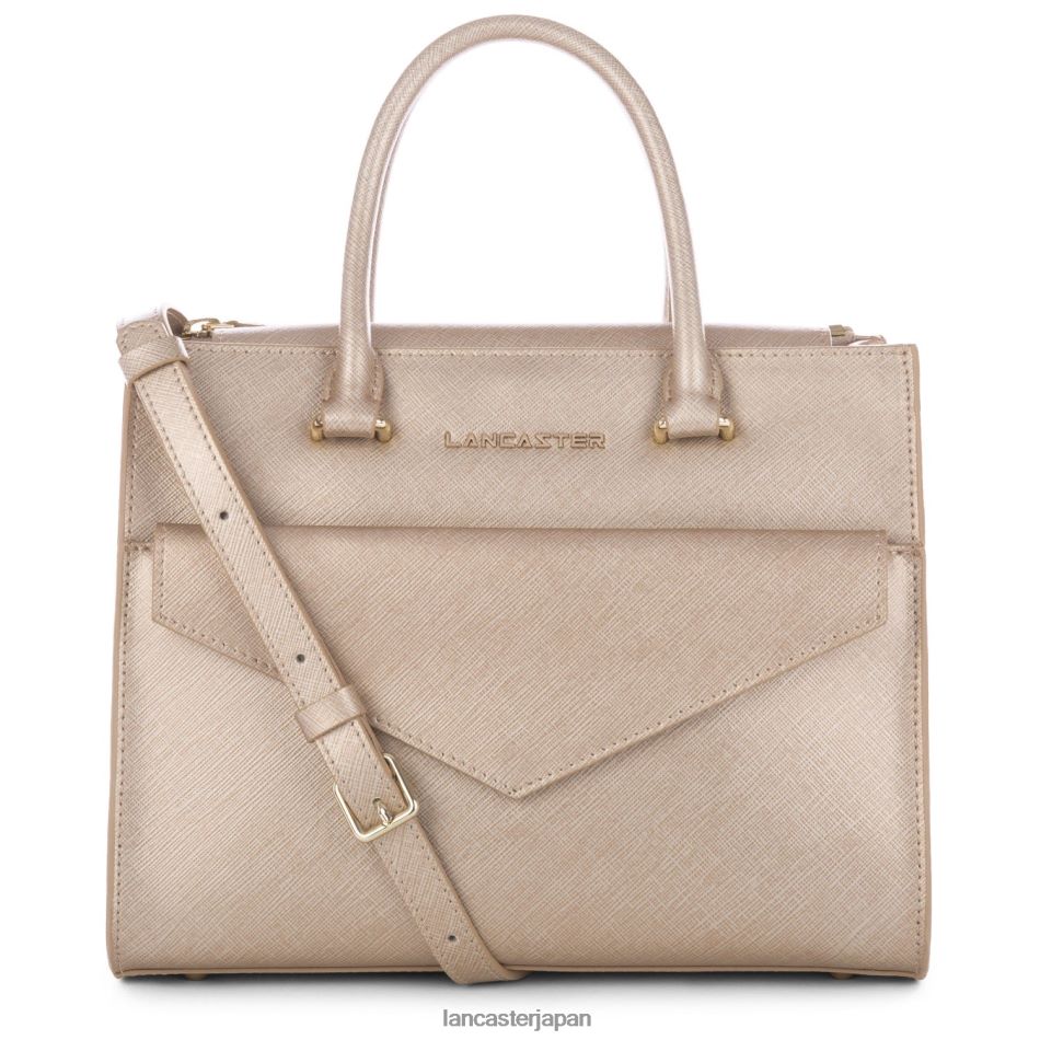 バッグ Lancaster Paris ハンドバッグ サフィアーノ シグネチャー 新品 シャンパン 女性 VB8ZLR3180