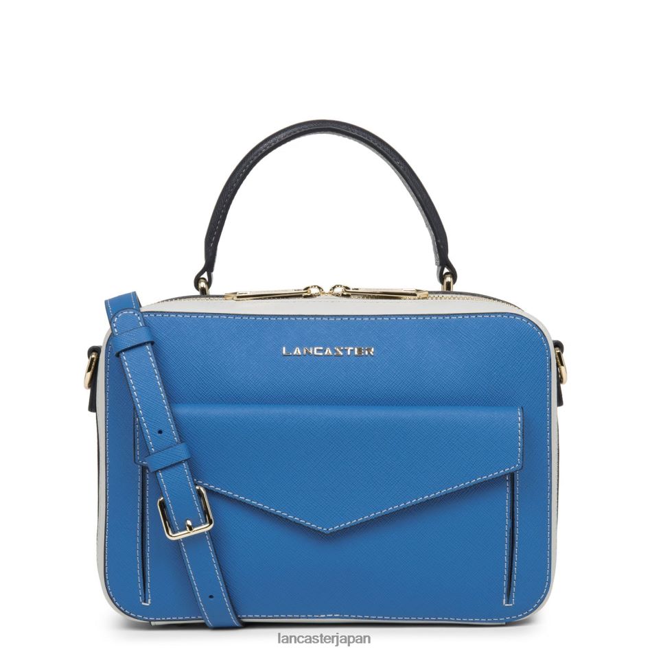 バッグ Lancaster Paris ハンドバッグ サフィアーノ シグネチャー 新品 ブルー シアン グリ パール ブルー フォンセ 女性 VB8ZLR3445