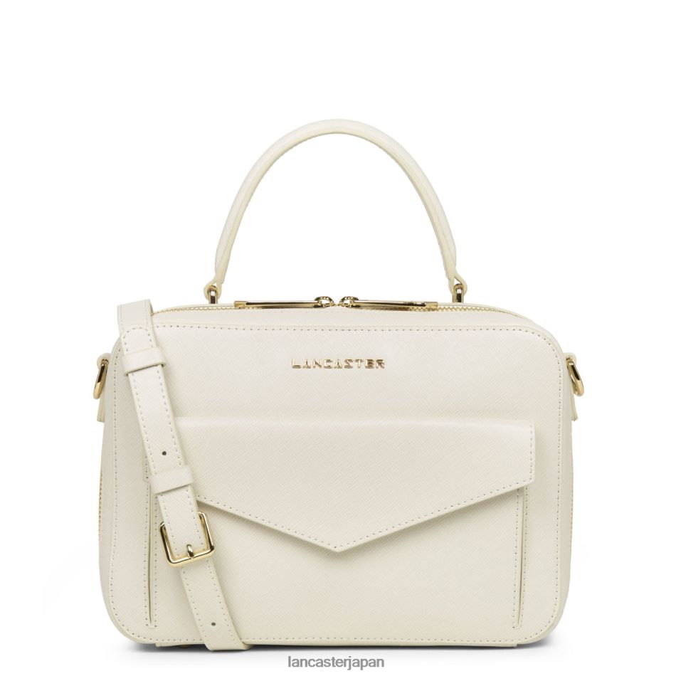 バッグ Lancaster Paris ハンドバッグ サフィアーノ シグネチャー 新品 象牙 女性 VB8ZLR3447