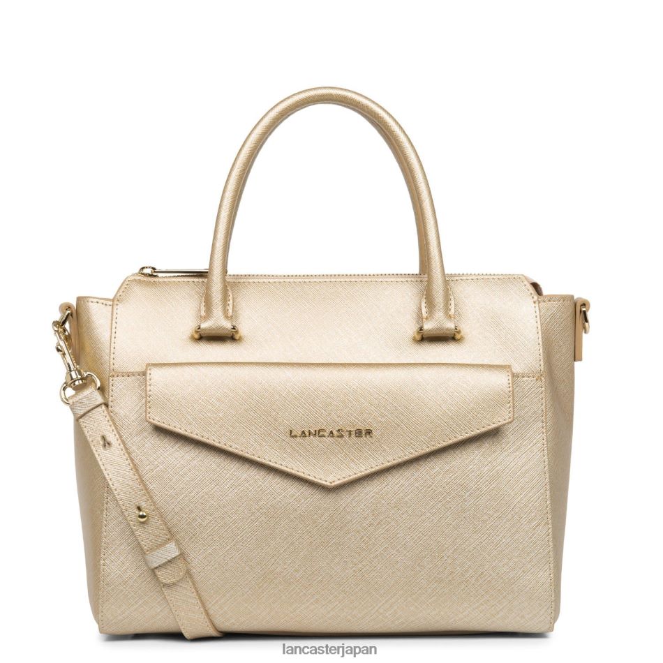 バッグ Lancaster Paris ハンドバッグ サフィアーノ シグネチャー 軽量 シャンパン 女性 VB8ZLR3462