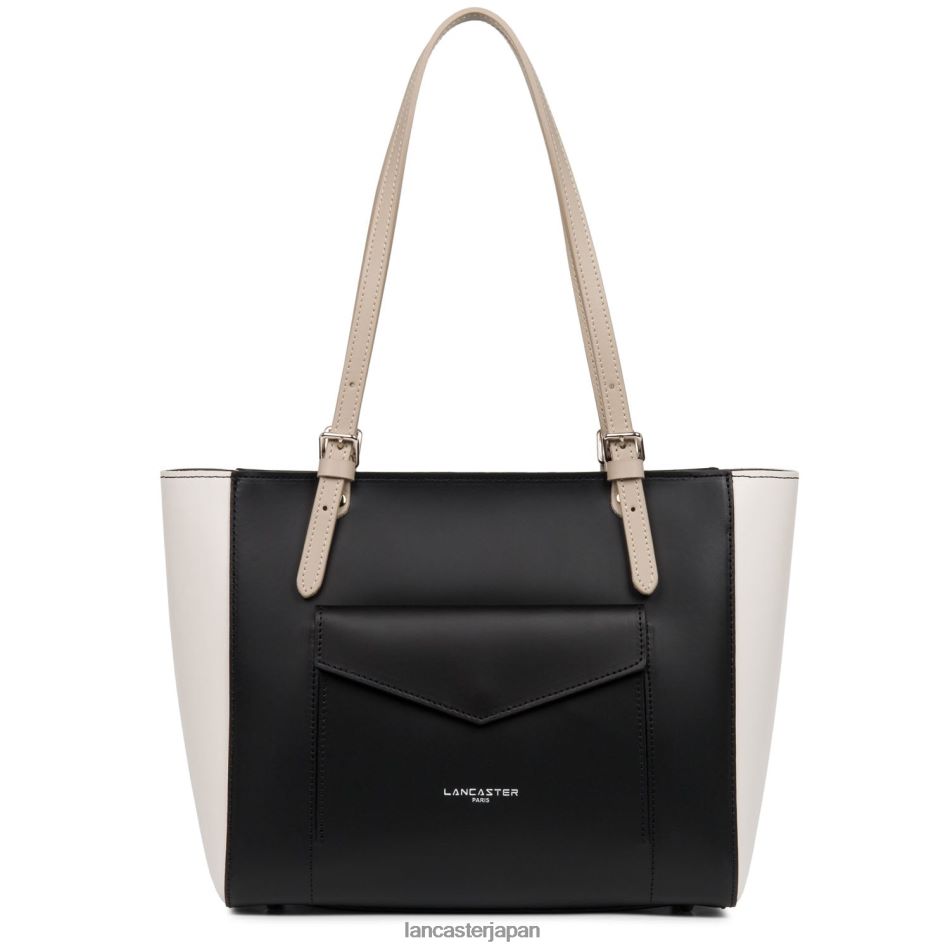バッグ Lancaster Paris トートバッグ スムース ノワール エクリュ ガレ ローズ 女性 VB8ZLR3550