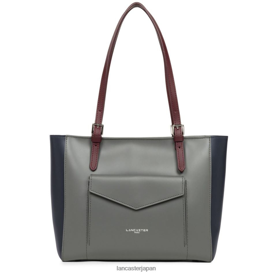 バッグ Lancaster Paris トートバッグ スムース グリ ブルー フォンセ ボルドー 女性 VB8ZLR3556