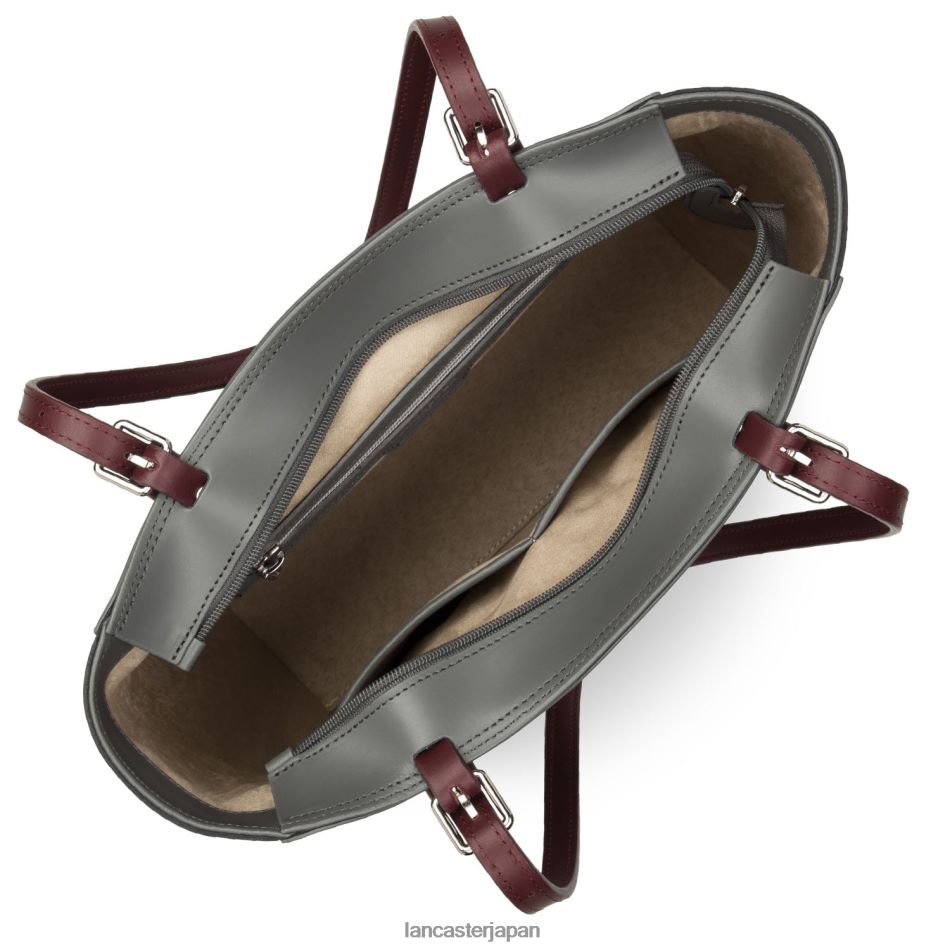 バッグ Lancaster Paris トートバッグ スムース グリ ブルー フォンセ ボルドー 女性 VB8ZLR3556