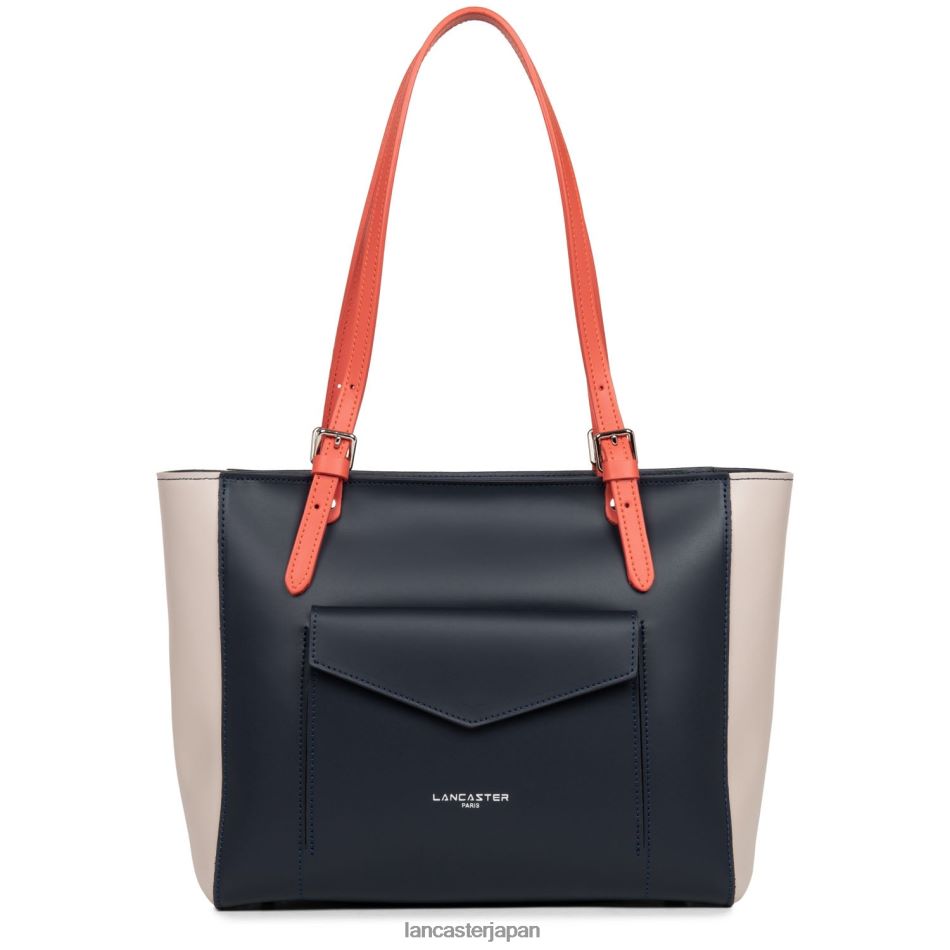 バッグ Lancaster Paris トートバッグ スムース ブルー フォンセ ガレ ローズ パスク 女性 VB8ZLR3558