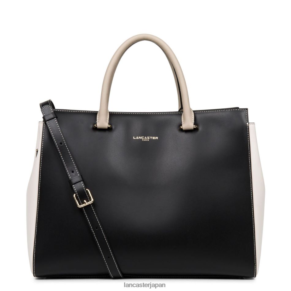 バッグ Lancaster Paris トートバッグスムースまたは ノワール エクリュ ガレ ローズ 女性 VB8ZLR3564