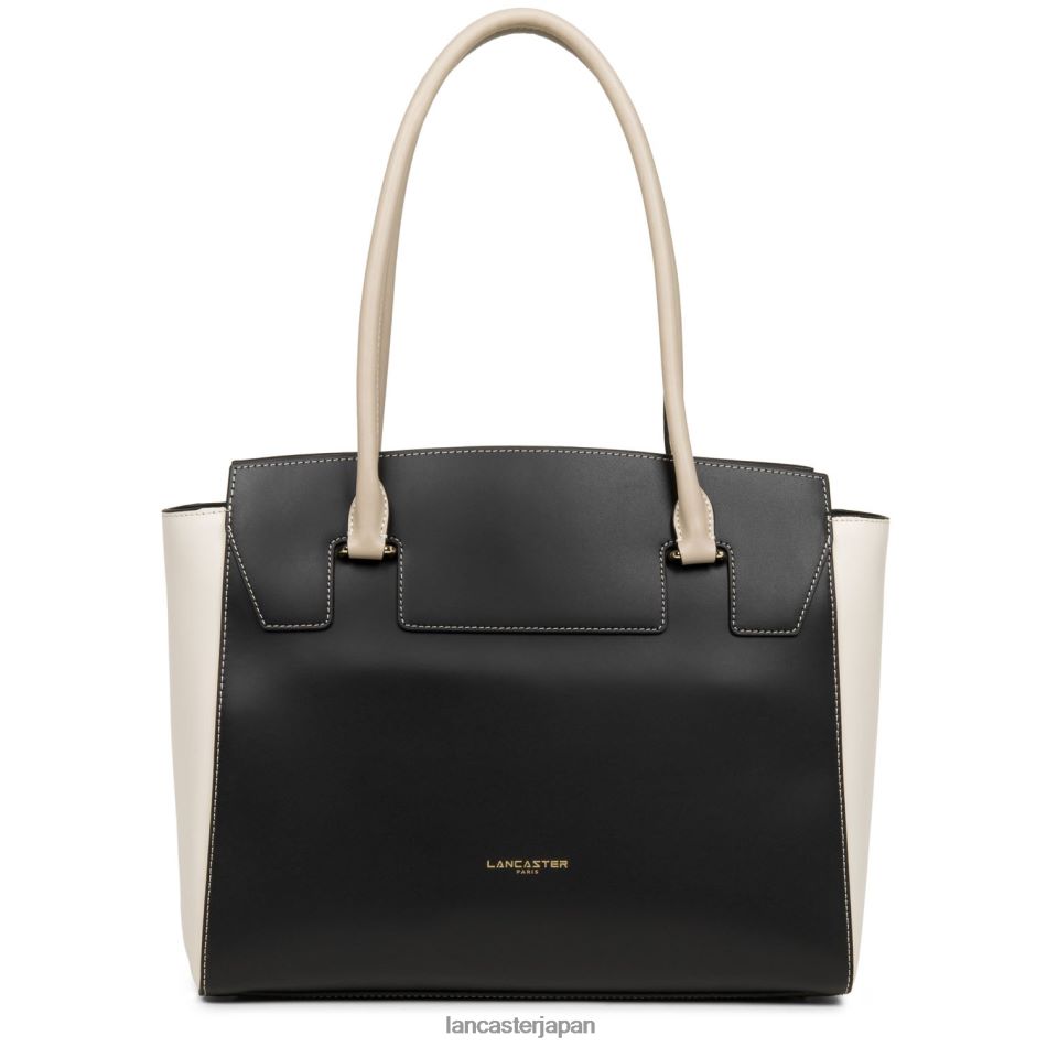 バッグ Lancaster Paris トートバッグスムースまたは ノワール エクリュ ガレ ローズ 女性 VB8ZLR4385