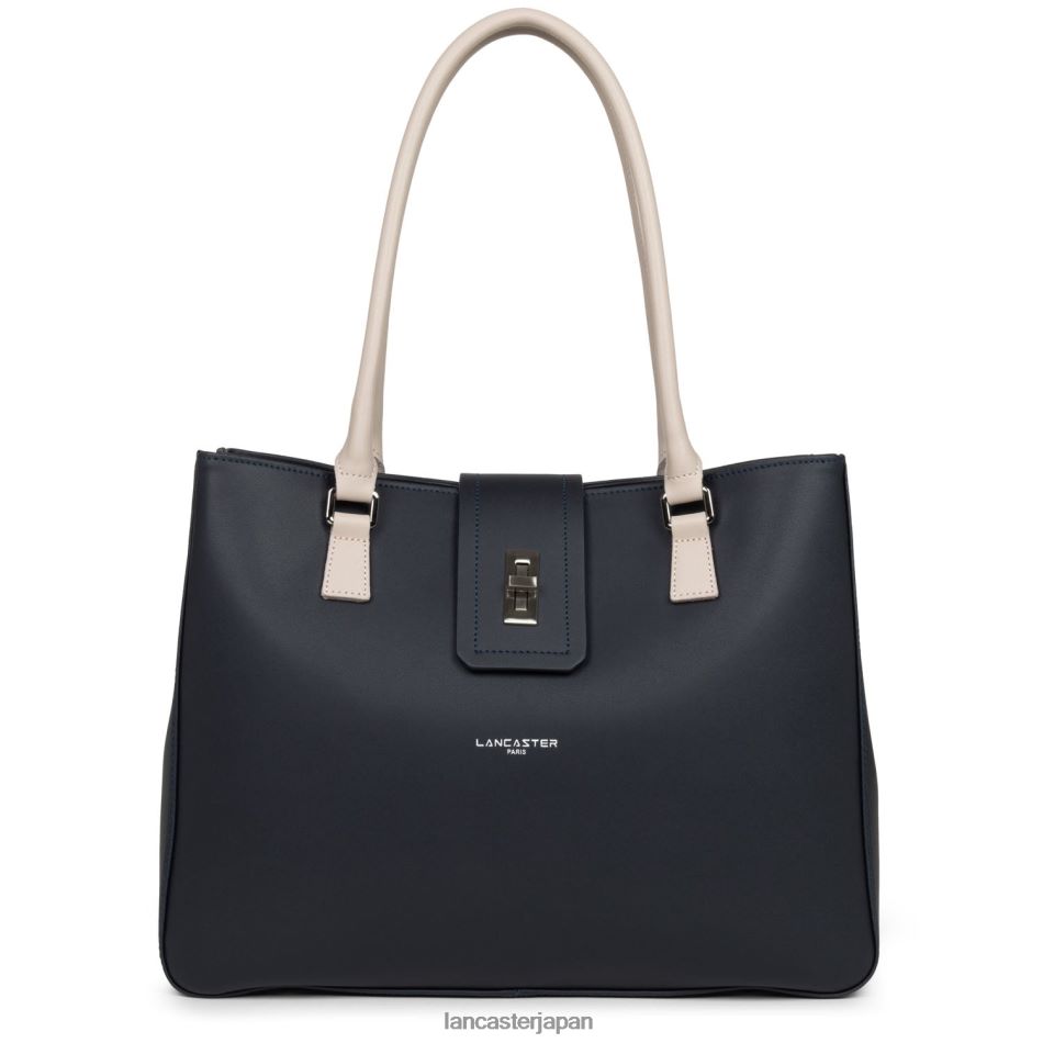 バッグ Lancaster Paris ラージトートバッグ シティ前店 ブルー・フォンセ・ガレ ローズ 女性 VB8ZLR4429