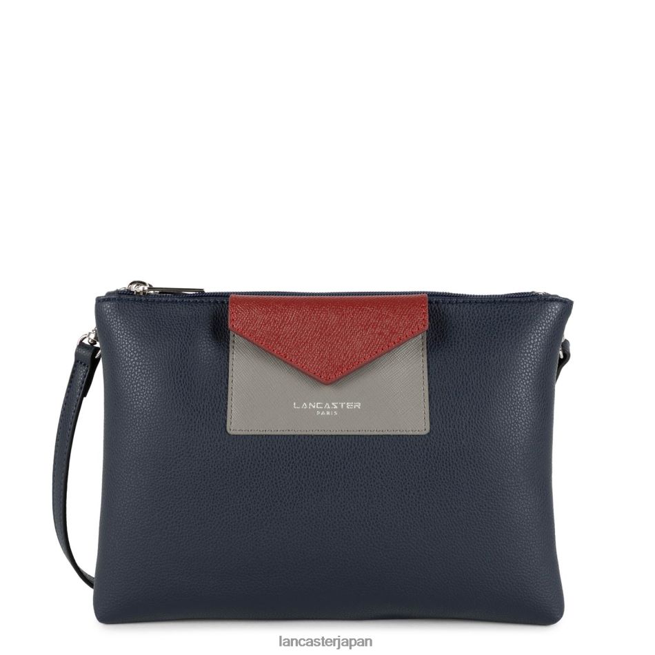 バッグ Lancaster Paris ダブルクラッチ マヤ 新型 ブルー・フォンセ＝グリ・ショー＝カルミン 女性 VB8ZLR677