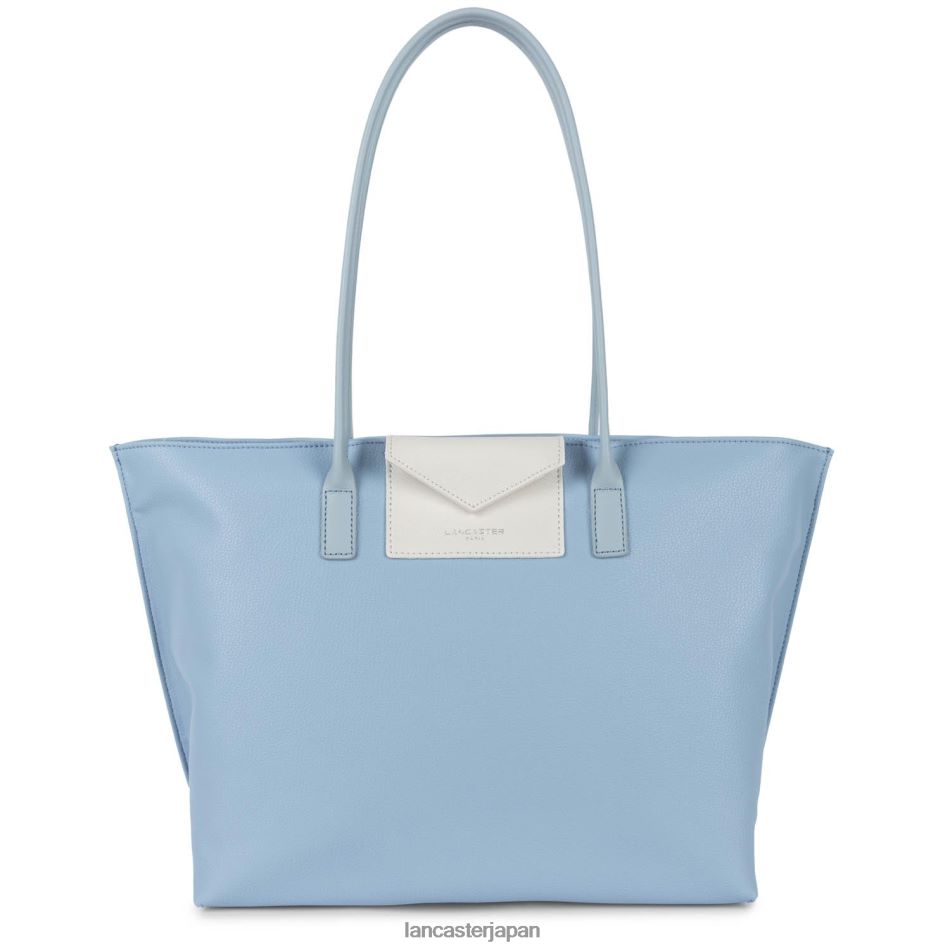 バッグ Lancaster Paris ラージトートバッグ マヤ 軽量 ブルー シエル アイボリー ブルー サンドル 女性 VB8ZLR714