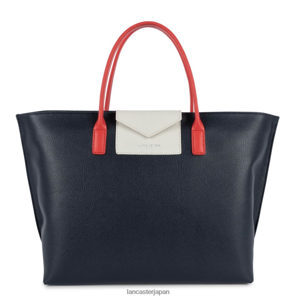 バッグ Lancaster Paris ラージトートバッグ マヤ 軽量 ブルー・フォンセ・アイボリー・コライユ 女性 VB8ZLR724