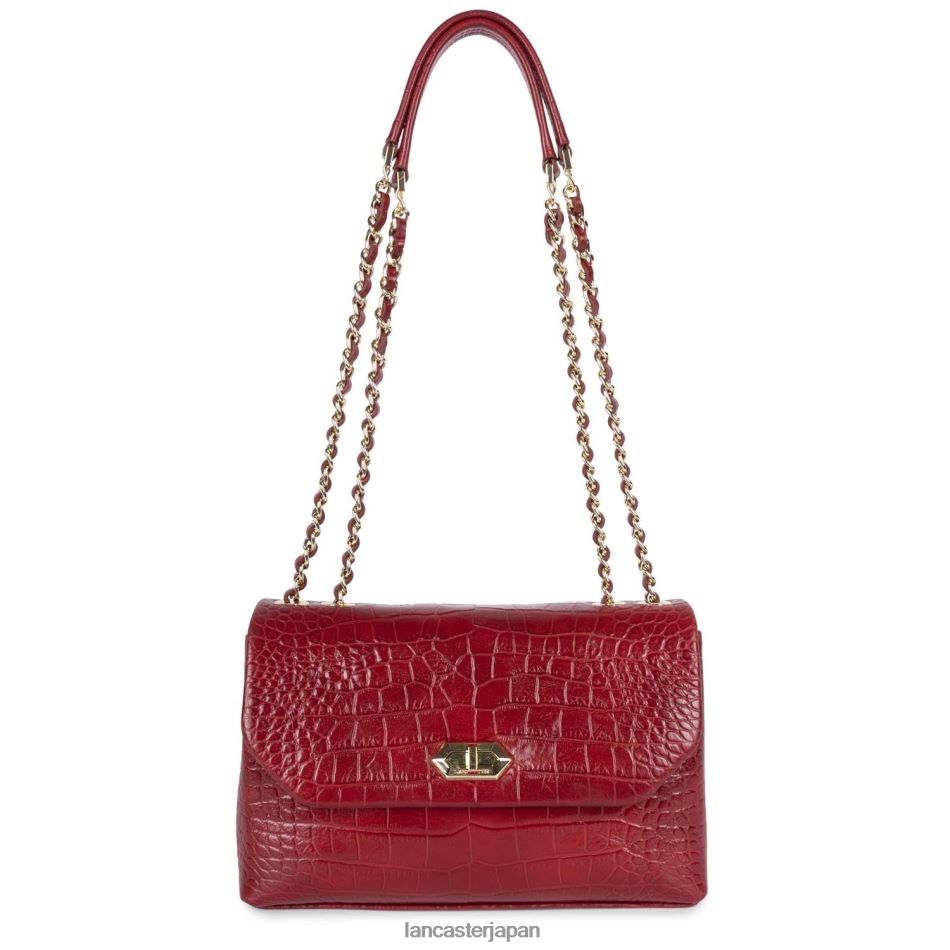 バッグ Lancaster Paris クロスボディバッグ エキゾチック レザード & クロコ cn pah23 カーミン 女性 VB8ZLR1483